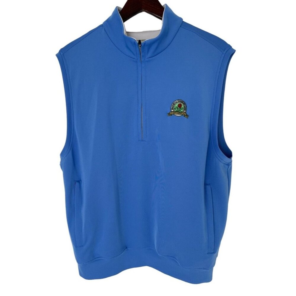 Donald Ross 1/4 Zip‎ Golf Pullover Sweater Blue Vest Marietta Country Club M